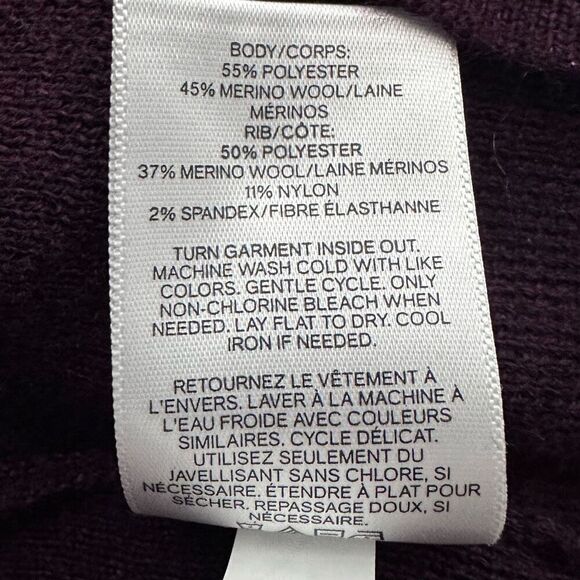 Express Womens Sweater size Small Purple Merino Wool Blend V Neck Lightweight Bu - Picture 6 of 6